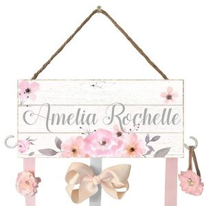 Rustic Hair Bow Holder PERSONALIZED Bow Organizer